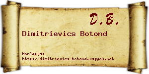 Dimitrievics Botond névjegykártya