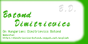 botond dimitrievics business card
